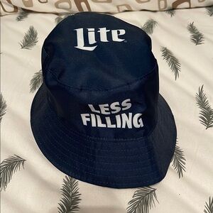 Blue and White Bucket Hat with Lite Logo